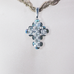 Pendant 30cm - Sierra-Khaki Braid - Pendant 30cm - Laiton argenté